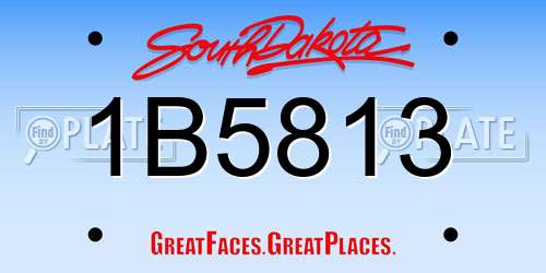 1B5813 South Dakota License Plate
