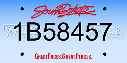 1B58457 South Dakota License Plate