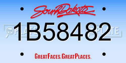 1B58482 South Dakota License Plate