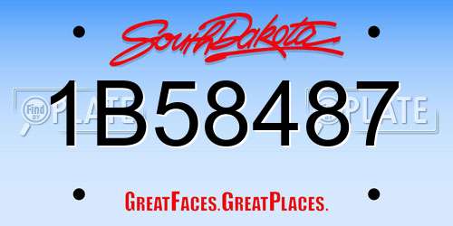 1B58487 South Dakota License Plate
