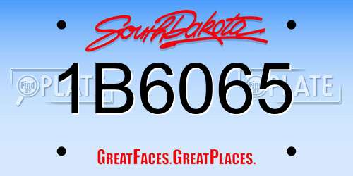 1B6065 South Dakota License Plate