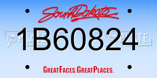 1B60824 South Dakota License Plate