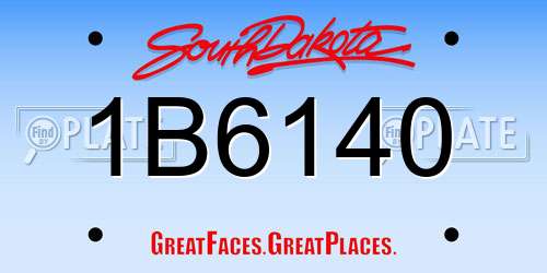 1B6140 South Dakota License Plate