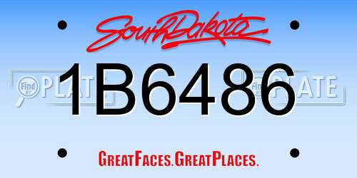 1B6486 South Dakota License Plate