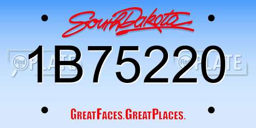1B75220 South Dakota License Plate