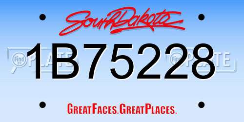 1B75228 South Dakota License Plate