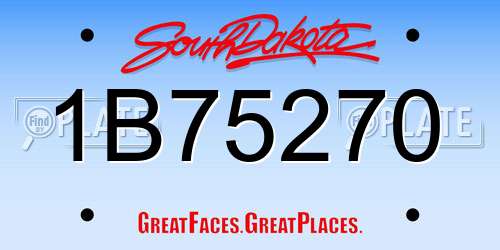 1B75270 South Dakota License Plate
