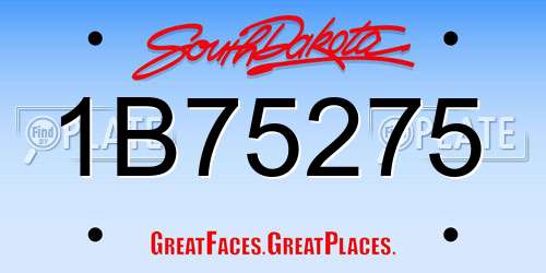1B75275 South Dakota License Plate