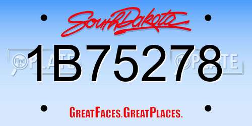 1B75278 South Dakota License Plate