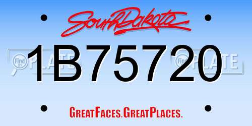 1B75720 South Dakota License Plate