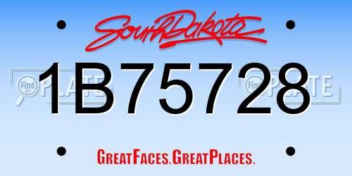 1B75728 South Dakota License Plate