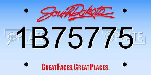 1B75775 South Dakota License Plate