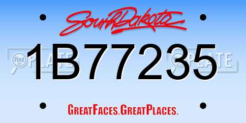 1B77235 South Dakota License Plate