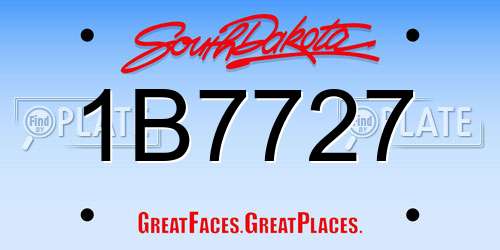 1B7727 South Dakota License Plate