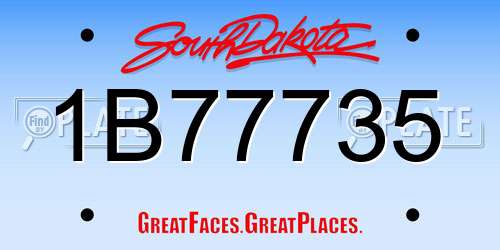 1B77735 South Dakota License Plate