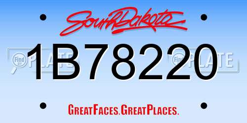 1B78220 South Dakota License Plate