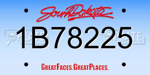 1B78225 South Dakota License Plate