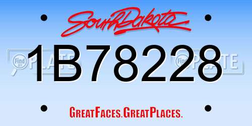 1B78228 South Dakota License Plate