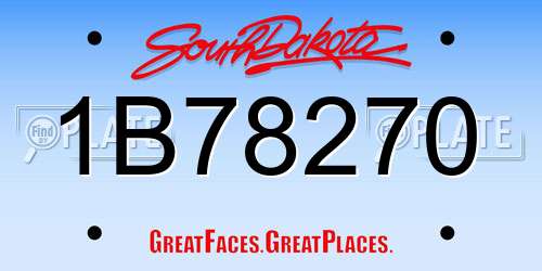 1B78270 South Dakota License Plate