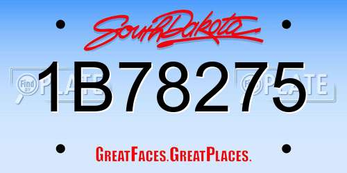 1B78275 South Dakota License Plate