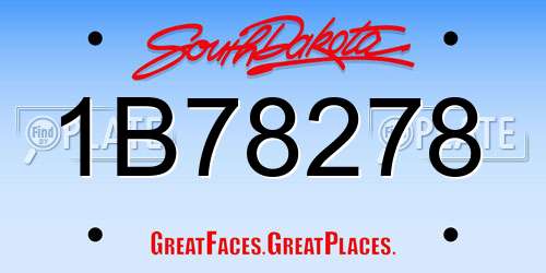 1B78278 South Dakota License Plate