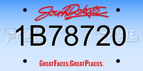 1B78720 South Dakota License Plate