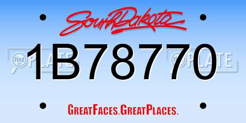1B78770 South Dakota License Plate