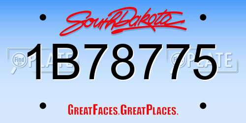 1B78775 South Dakota License Plate