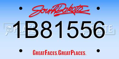 1B81556 South Dakota License Plate