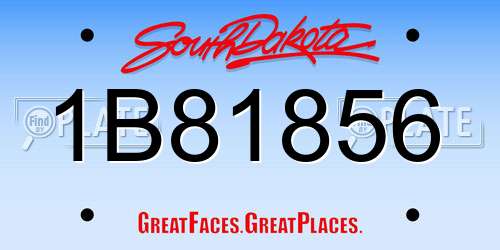 1B81856 South Dakota License Plate