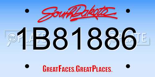 1B81886 South Dakota License Plate