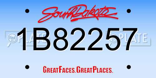 1B82257 South Dakota License Plate