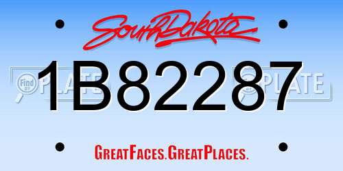 1B82287 South Dakota License Plate