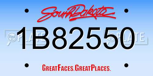 1B82550 South Dakota License Plate