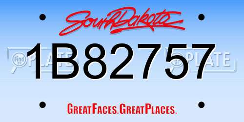 1B82757 South Dakota License Plate