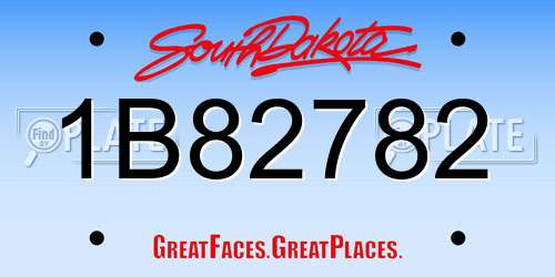 1B82782 South Dakota License Plate
