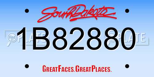 1B82880 South Dakota License Plate