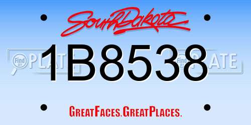 1B8538 South Dakota License Plate