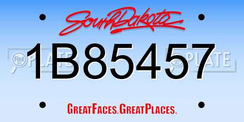 1B85457 South Dakota License Plate