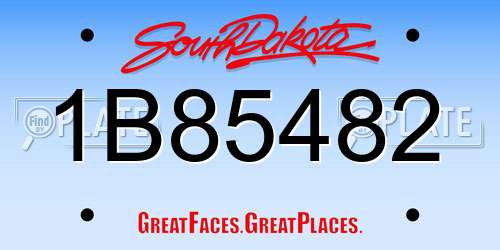 1B85482 South Dakota License Plate