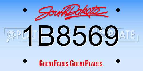 1B8569 South Dakota License Plate