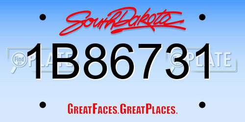 1B86731 South Dakota License Plate