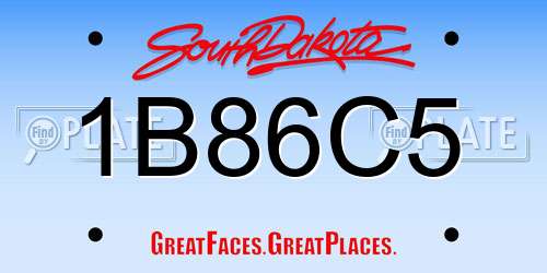 1B86C5 South Dakota License Plate
