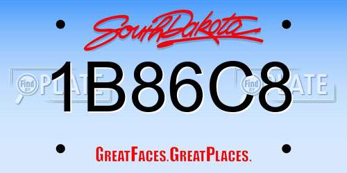 1B86C8 South Dakota License Plate