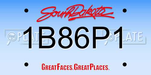 1B86P1 South Dakota License Plate