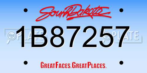 1B87257 South Dakota License Plate