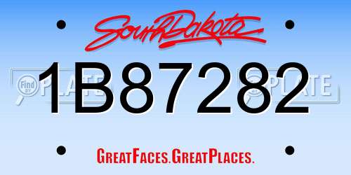 1B87282 South Dakota License Plate