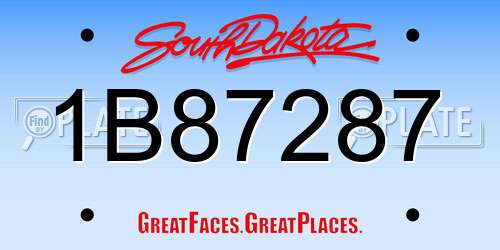 1B87287 South Dakota License Plate