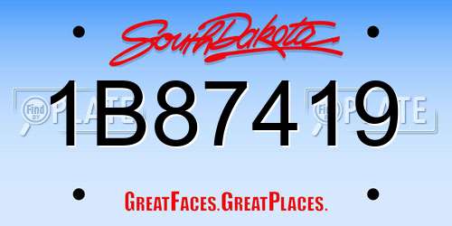 1B87419 South Dakota License Plate