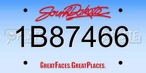 1B87466 South Dakota License Plate